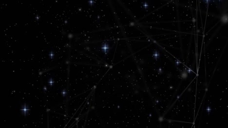 Animation-Von-Sternen-über-Ein-Netzwerk-Von-Verbindungen