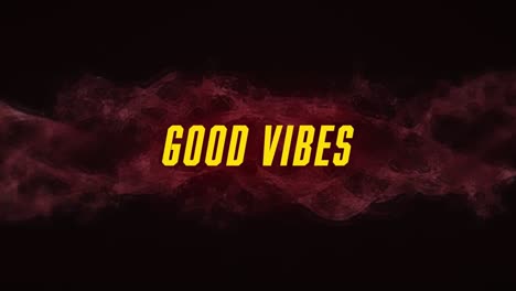 Animation-of-good-vibes-text-over-light-trails-on-black-background