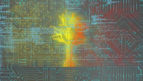 Animation-Der-Baum--Und-Datenverarbeitung-über-Integrierte-Schaltkreise
