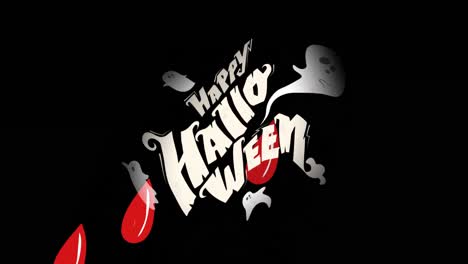 Animation-of-blood-and-happy-halloween-on-black-background