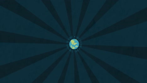 Animation-of-save-the-plant-and-globe-on-dark-blue-background