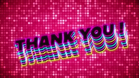 Animation-of-thank-you-text-over-pink-glowing-background