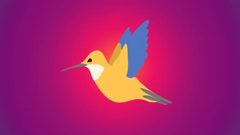 Animation-Eines-Vogels-Auf-Violettem-Hintergrund