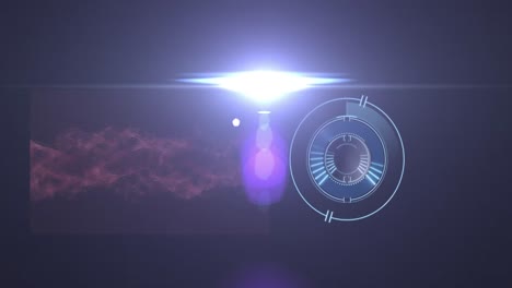 Animation-of-scope-scanning-over-blue-glowing-lights