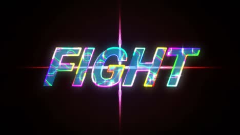 Animation-of-glowing-fight-text-over-glowing-red-shape