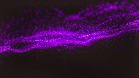 Animation-of-purple-wave-of-spots-on-black-background