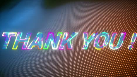 Animation-of-glowing-thank-you-text-over-blue-and-orange-background