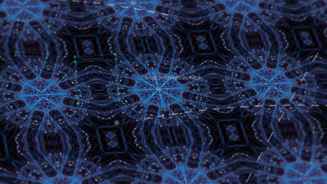 Animation-Blauer-Kaleidoskopischer-Formen-Auf-Dunklem-Hintergrund