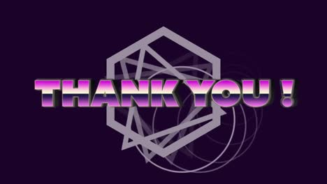 Animation-of-thank-you-text-over-moving-geometrical-shapes-on-dark-background
