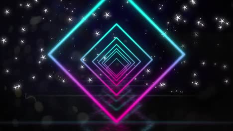 Animation-of-moving-colorful-geometrical-shapes-over-lights-and-geometrical-background