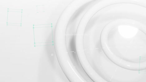 Animation-of-3d-circles-over-white-background