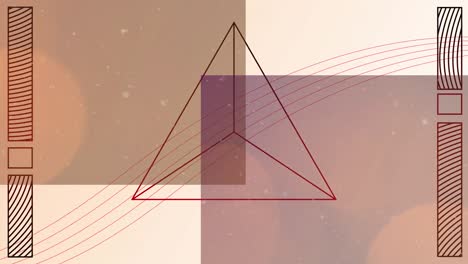 Animation-Geometrischer-Formen-über-Fallenden-Punkten-Auf-Geometrischem-Hintergrund