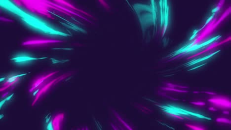 Animation-of-spinning-colorful-lights-over-dark-background