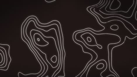 Animation-Einer-Sich-Bewegenden-Weißen-Linienkarte-Auf-Schwarzem-Hintergrund