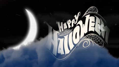 Animación-De-Texto-De-Feliz-Halloween-Sobre-El-Cielo-Nocturno-Y-La-Luna