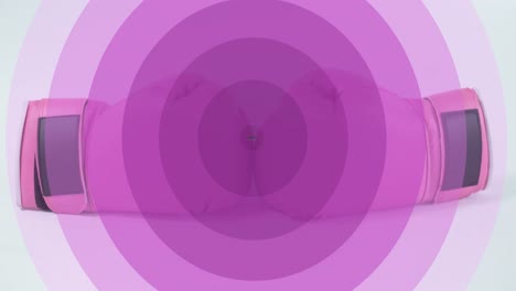 Animation-of-join-the-fight-over-moving-purple-circles-and-pink-boxing-gloves