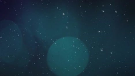 Animation-Von-Blauen-Lichtflecken-Und-Fallenden-Weißen-Flecken-Auf-Schwarzem-Hintergrund