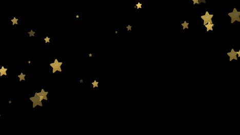 Animation-of-christmas-gold-stars-falling-over-black-background