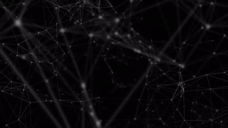 Animation-of-networks-of-connections-over-black-background