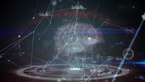 Animación-De-Redes-De-Conexiones-Sobre-Procesamiento-De-Datos-Médicos-Con-Cerebro-Humano-Digital