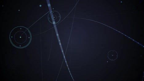 Digitale-Animation-Eines-Verbindungsnetzes-Vor-Lichtspuren-Auf-Blauem-Hintergrund