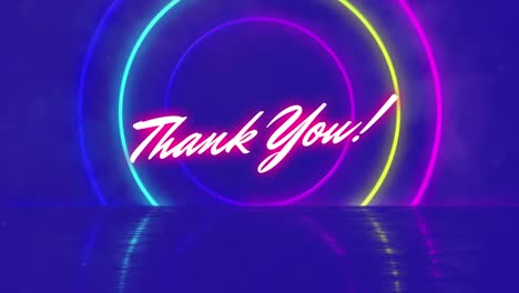Animation-of-thank-you-text-over-neon-shapes-on-blue-background
