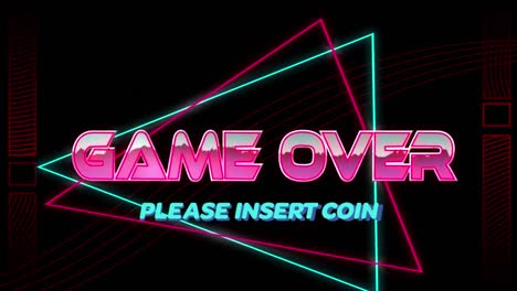 Animation-of-game-over-text-over-light-trails-on-black-background