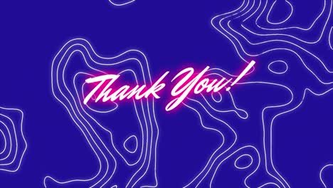 Animation-of-thank-you-text-over-moving-shapes-on-blue-background