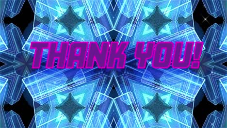 Animation-of-thank-you-text-over-blue-shapes-on-black-background