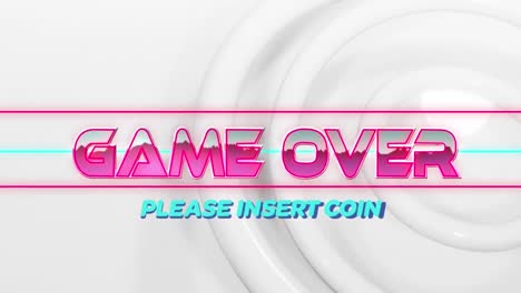 Animation-of-game-over-text-over-light-trails-on-white-background