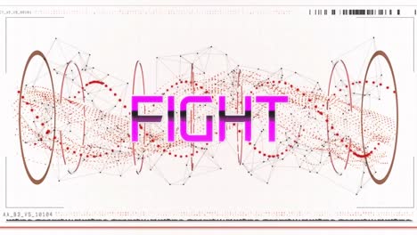 Animation-of-fight-text-over-red-spinning-dna-strand