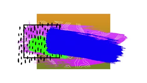 Animation-Farbenfroher,-Sich-Bewegender-Geometrischer-Grafiken-Auf-Weißem-Hintergrund
