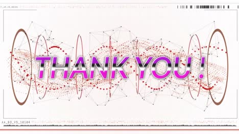 Animation-of-thank-you-text-over-red-spinning-dna-strand