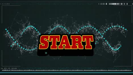 Animation-Des-Starttextes-über-Einem-Sich-Drehenden-Grünen-DNA-Strang