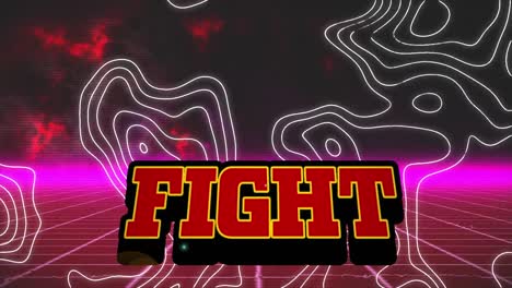 Animation-of-fight-and-isohypses-in-digital-abstract-space
