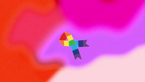 Animation-Eines-Regenbogenbandes-Auf-Rotem-Und-Rosa-Hintergrund