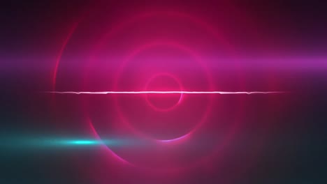 Digital-animation-of-light-trails-against-pink-spiral-light-trails-on-black-background