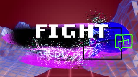 Animation-of-fight-in-digital-abstract-space