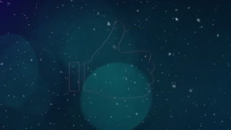 Animation-Von-Neonähnlichem-Symbol-Und-Staub-Auf-Dunkelblauem-Hintergrund