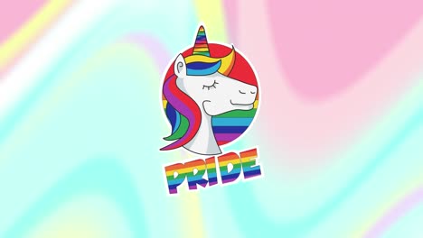 Animation-of-rainbow-pride-and-unicorn-over-colorful-pastel-background