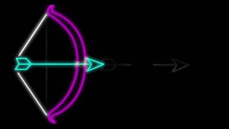 Animation-of-neon-bow-on-black-and-purple-background