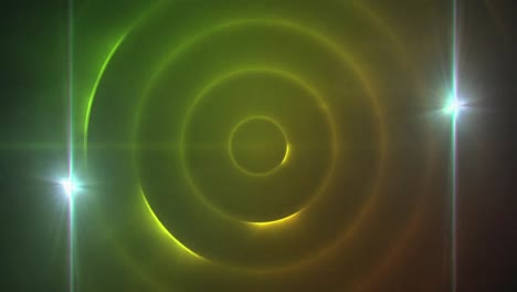 Animation-Von-Leuchtenden-Kreisen-Und-Bewegtem-Licht-Im-Grünen-Raum
