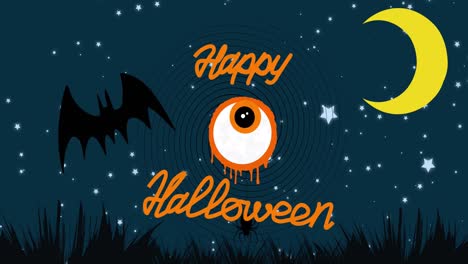 Animation-of-happy-halloween-text-over-night-scenery