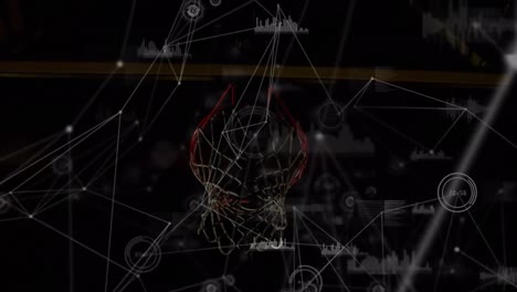 Animation-Der-Datenverarbeitung-Und-Verbindungsnetzwerke-über-Einen-Männlichen-Basketballspieler-Gemischter-Abstammung