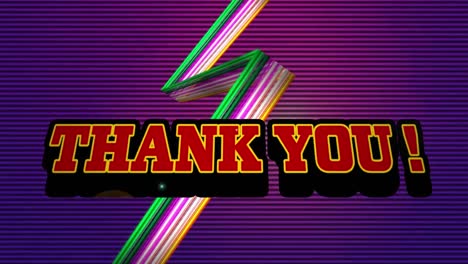 Animation-of-thank-you-text-in-red-letters-over-neon-flash