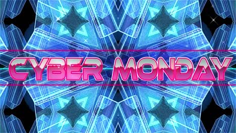 Animation-of-cyber-monday-in-digital-kaleidoscope-space