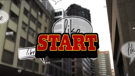 Animation-Des-Starttextes-In-Roten-Buchstaben-über-Dem-Stadtbild