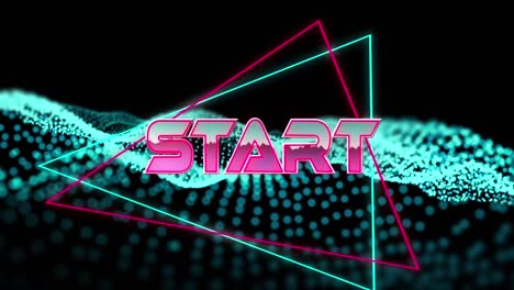 Animation-of-start-text-over-geometrical-moving-shapes-and-wave