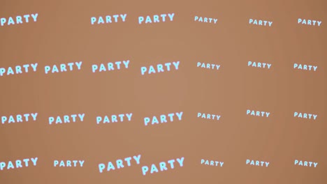 Animation-of-moving-party-texts-over-brown-background