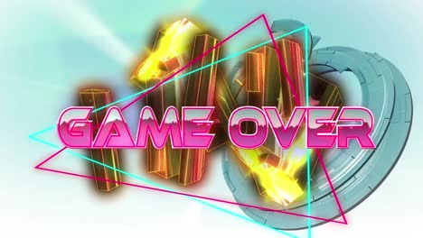 Animation-of-game-over-completed-in-digital-abstract-space-with-blocks